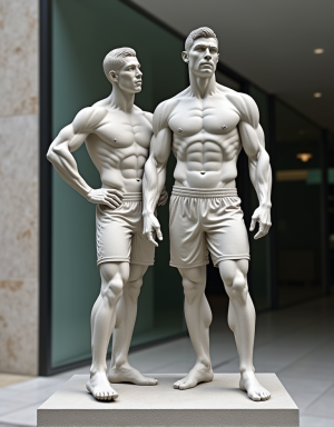 Cristiano Ronaldo y Ferran Torres convertidos en estatua
