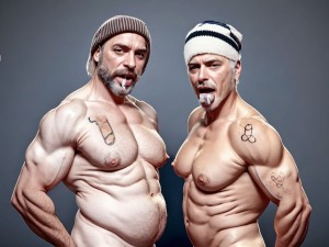 Serie maduros pezones. Guarretes maduros con tatuajes cutres de su época de macarras