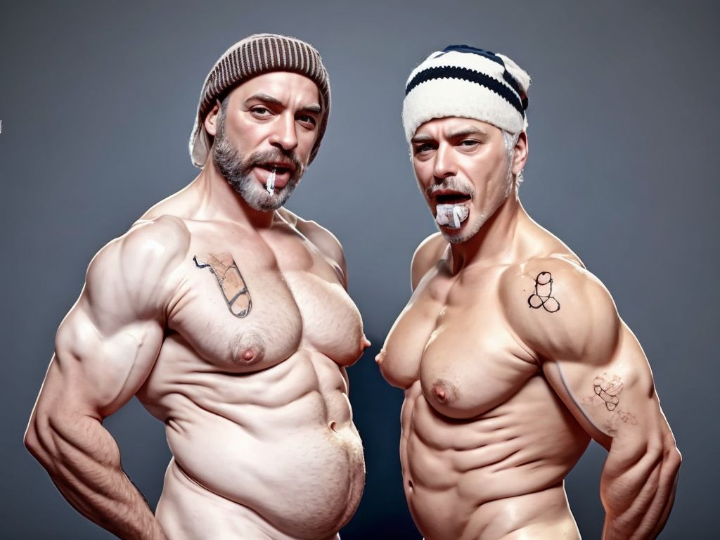 Serie maduros pezones. Guarretes maduros con tatuajes cutres de su época de macarras