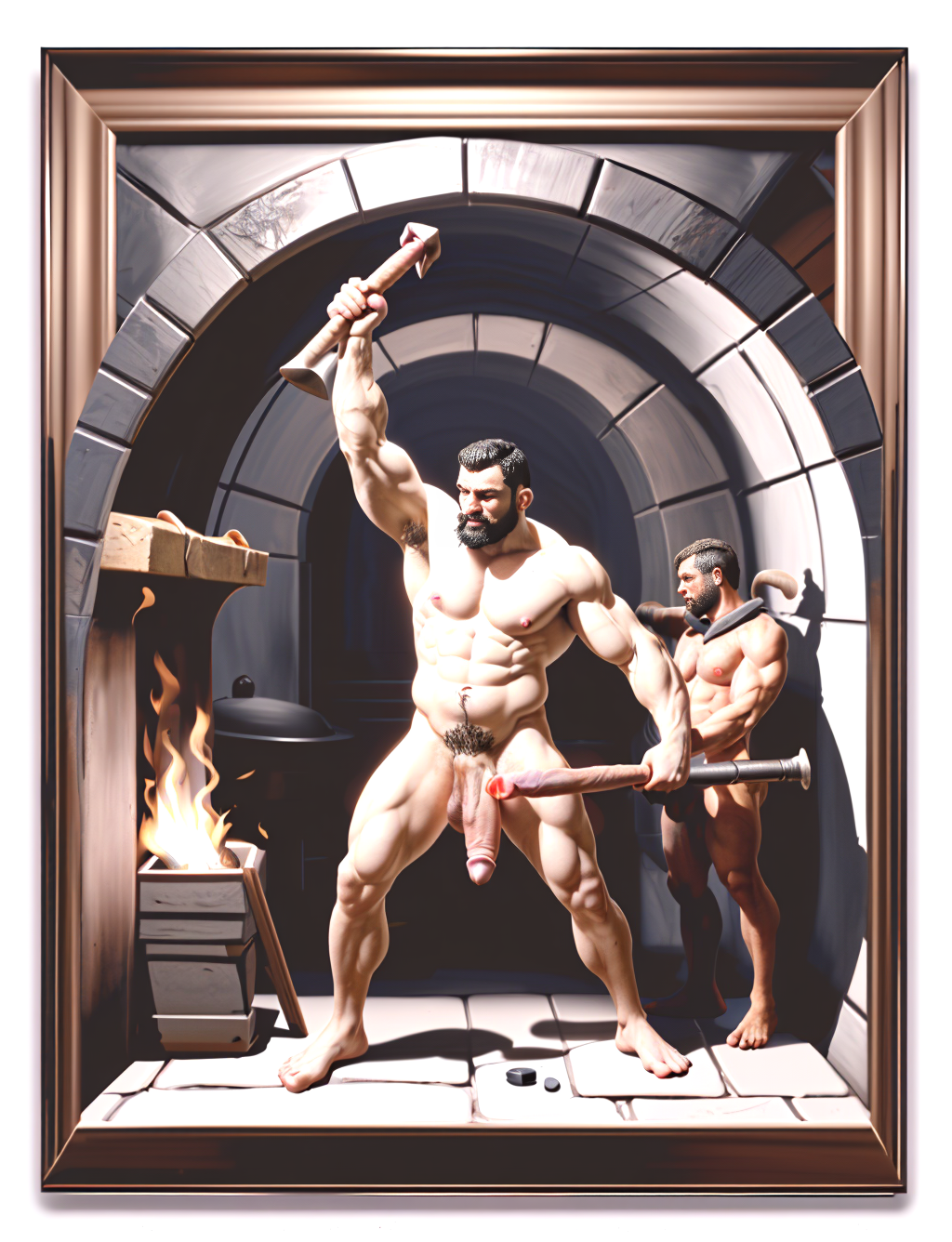 Inspirado en la fragua de Vulcano, el herrero y su esclavo.