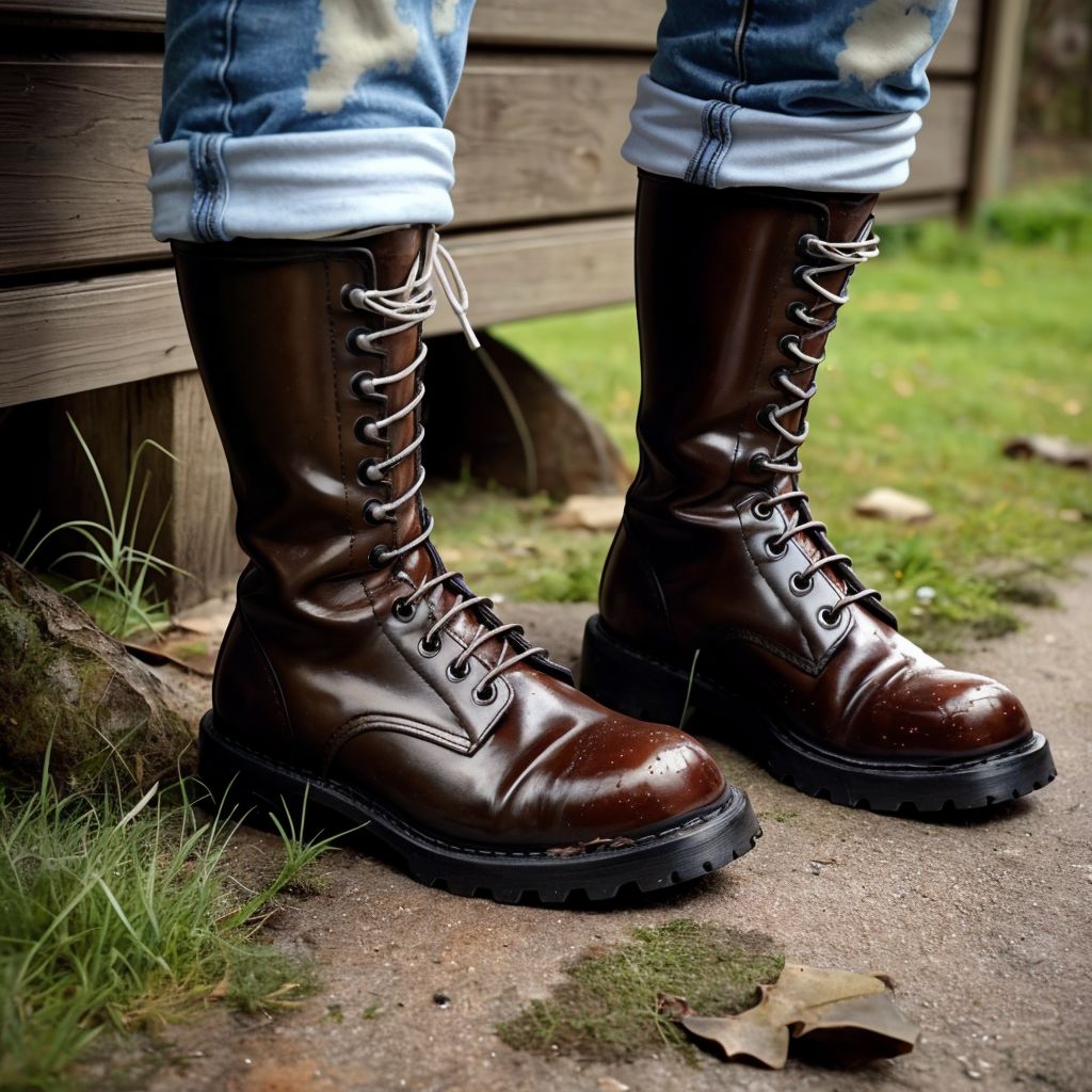 Botas skin manchadas de semen