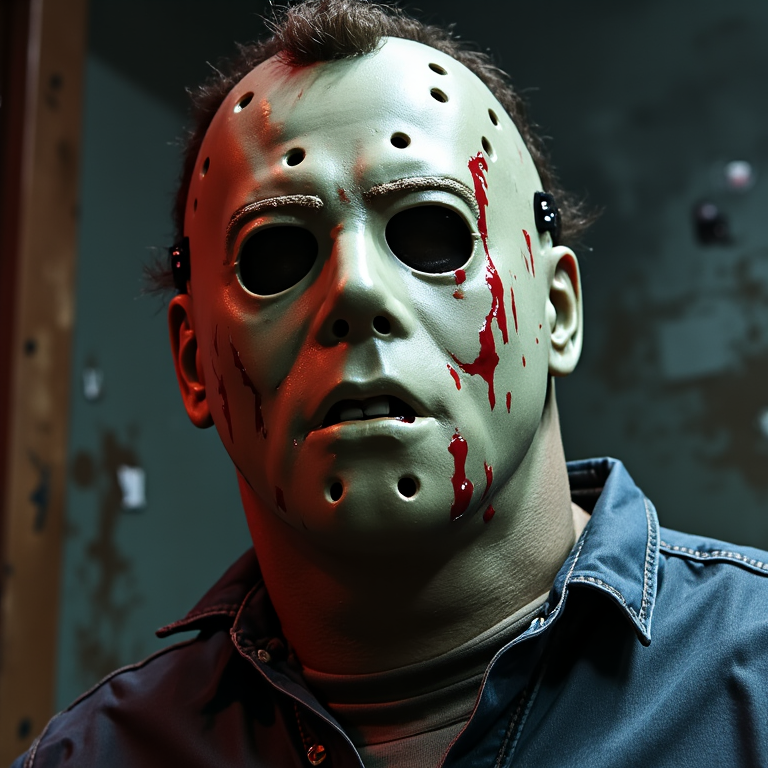 Pov. Jason vorhees con la máscara manchada de semen 