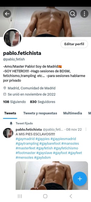 Xtudr - Pablovilla: Dominant male HETERO!!!!!
-I love trampling, and foot fetishism, spitting, humiliation, facesitting etc....
-Everything ...