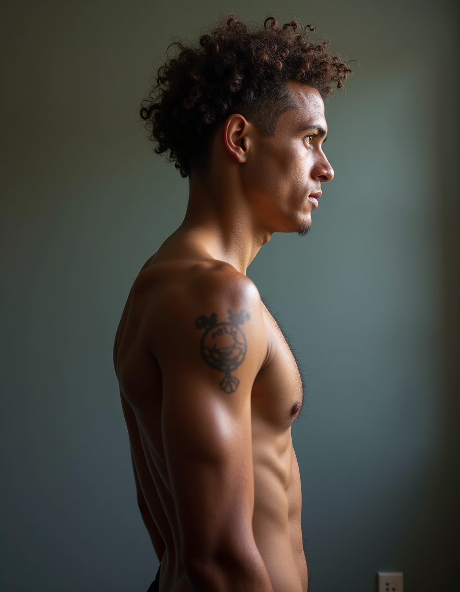 vista lateral derecha plano americano 