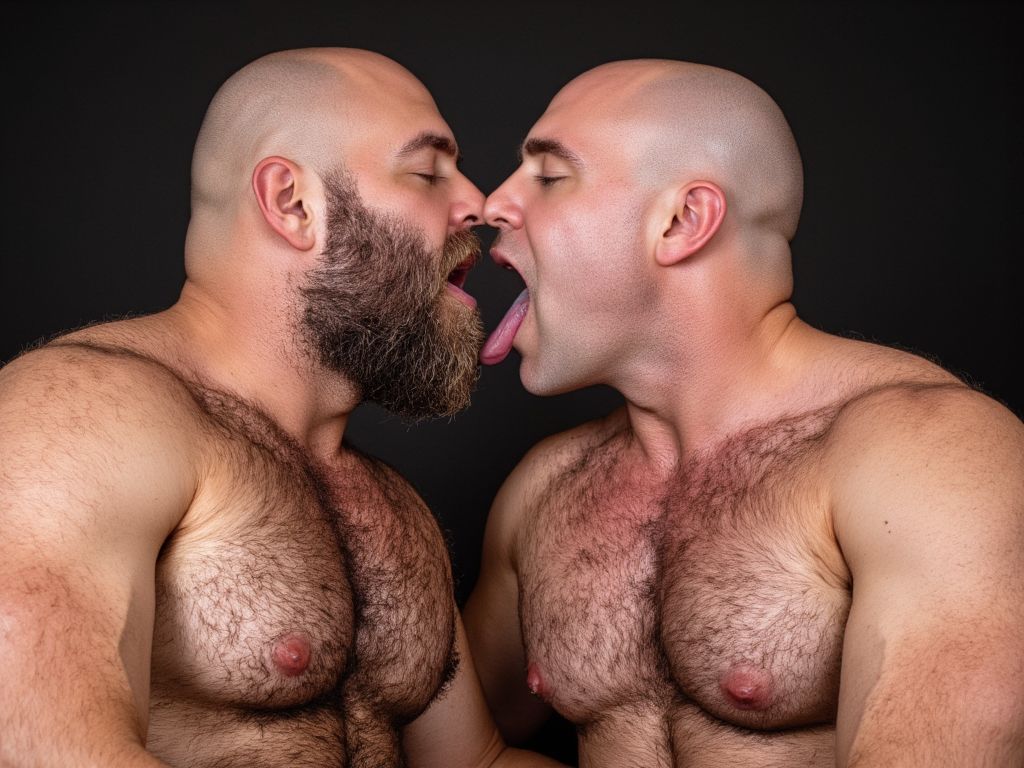 Osos, beso con lengua.