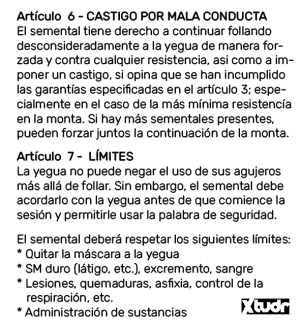 Xtudr - Anonymfuckslut: OBLIGACIONES DE LA YEGUA:
Artículo 1 - SATISFACCIÓN DEL SEMENTAL
Durante la sesión, la yegua pasa a ser propiedad de...