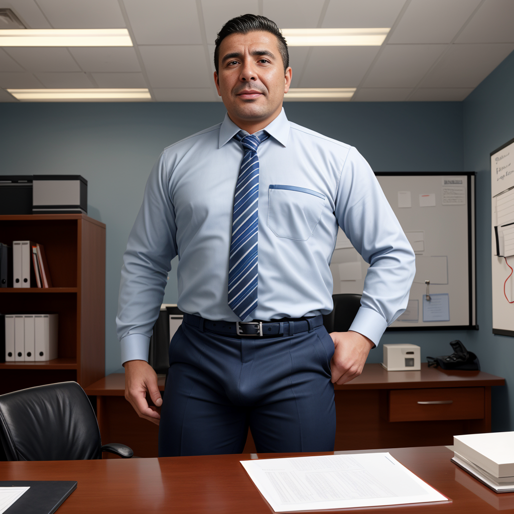 Un jefe empresario chileno casado que este en su trabajo y en su oficina de uniforme con el bulto grande y que me llame a su oficina, entro a su oficina y me humilla