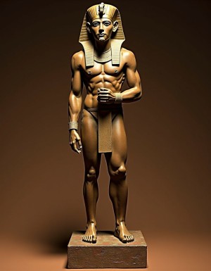 Akhenatón (originalmente llamado Amenhotep IV) fue un faraón egipcio que gobernó durante la Dinastía XVIII (Imperio Nuevo), aproximadamente entre 1353 a.C. y 1336 a.C. Es un hombre faraón de los más fascinantes y revolucionarios de la historia egipcia debido a su radical reforma religiosa. Está totalmente desnudo y en sus pies lleva sandalias de lujo de oro. Tiene un pene erecto de 20 cm de longitud y 8 cm de diámetro. Es admirado por su bello cuerpo de atleta. Tiene grandioso pene de 22 cm de longitud y 9 cm de diámetro y lo tiene en erección. Tiene el pene erecto. Aspecto muy masculino. A su lado hay otro hombre que lo ama, está frente a él con la mano derecha en su pene, cogiendo el pene con pasión, masturbando el pene, meneando la polla y acariciando su culo con amor ❤️ . Tienen todos los músculos en tensión, es una imagen muy masculina y viril.