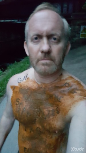 Xtudr - FaggotTattoo: Totally exposed Faggot who craves exposure and loves being naked outdoors for all to see its Fag tattoos. All tattoos ...