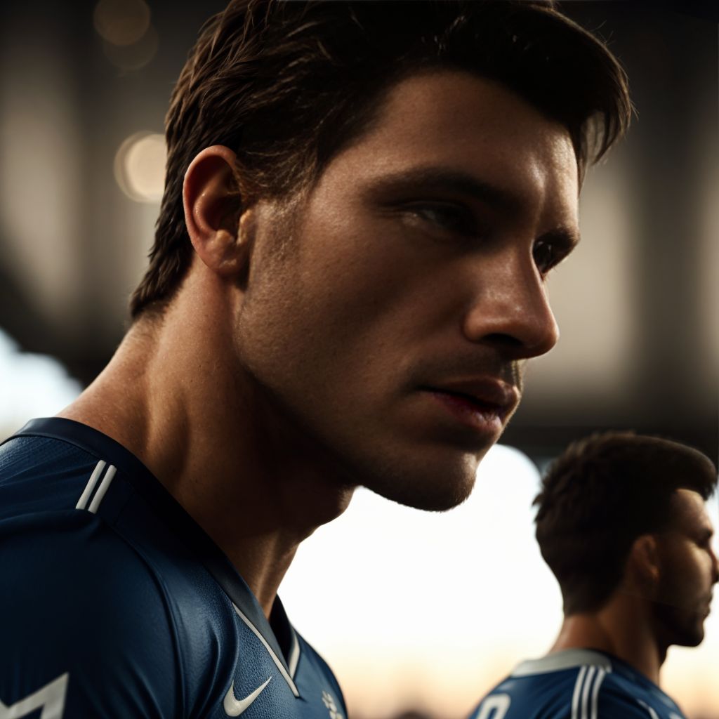 POV. Soccer player pissing on a slave face