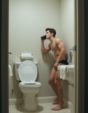 hombre de 21 años en un baño