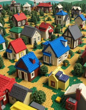 vista dron casas lego 