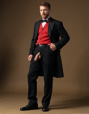 Charles George Gordon héroe de los británicos de la guerra de Crimea contra Rusia en el año 1954. Charles George Gordon de cuerpo entero (+10). Tiene pene de 40 cm de longitud y 7 cm de diámetro a la vista con los pantalones caídos sobre los zapatos. Tiene zapatos negros brillantes en sus pies. 