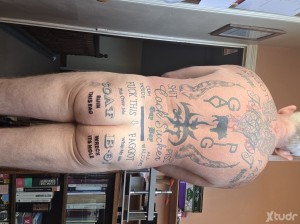 Xtudr - FaggotTattoo: Totally exposed Faggot who craves exposure and loves being naked outdoors for all to see its Fag tattoos. All tattoos ...