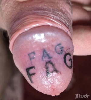 Xtudr - FaggotTattoo: Totally exposed Faggot who craves exposure and loves being naked outdoors for all to see its Fag tattoos. All tattoos ...