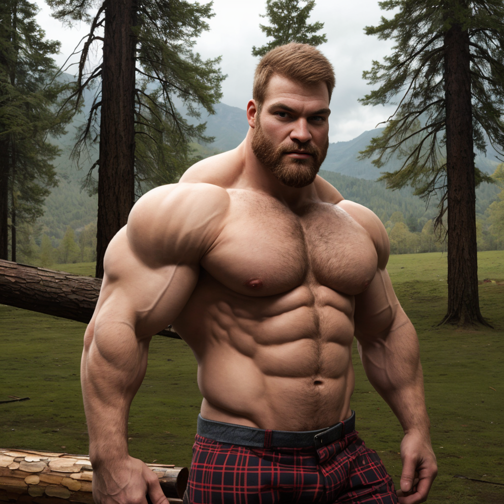 leñador musculoso