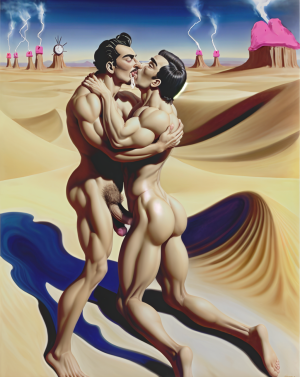 Inspirado en Dali, El beso eterno y las montañas que eyaculan semen que se sublima hacia el cielo