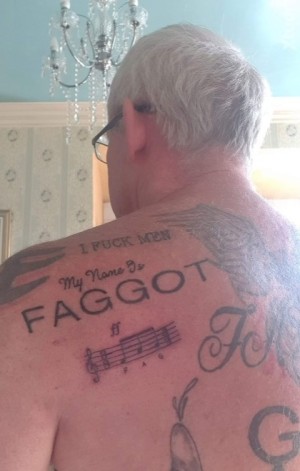 Xtudr - FaggotTattoo: Totally exposed Faggot who craves exposure and loves being naked outdoors for all to see its Fag tattoos. All tattoos ...