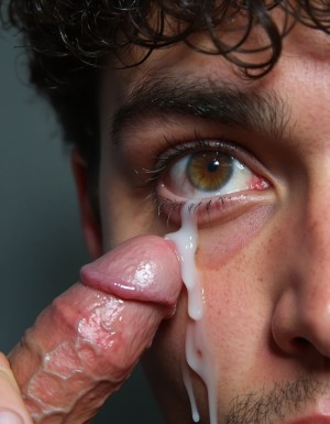 Corrida de amo de castigo dentro del ojo, el sumiso no puede parpadear ni moverse.