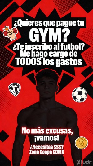 Xtudr - I_Love_ALFAS: Hola, busco a un ➡️ACTIVO ATLETICO⬅️ que entrene 💪🏻GYM o practique SOCCER⚽ para apoyarle con todo lo que requiera:
🏋🏻‍...