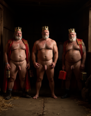 Tres reyes magos maduros y gordos 