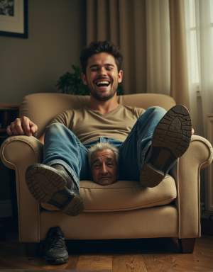 El abuelo es mi sofá! 😱