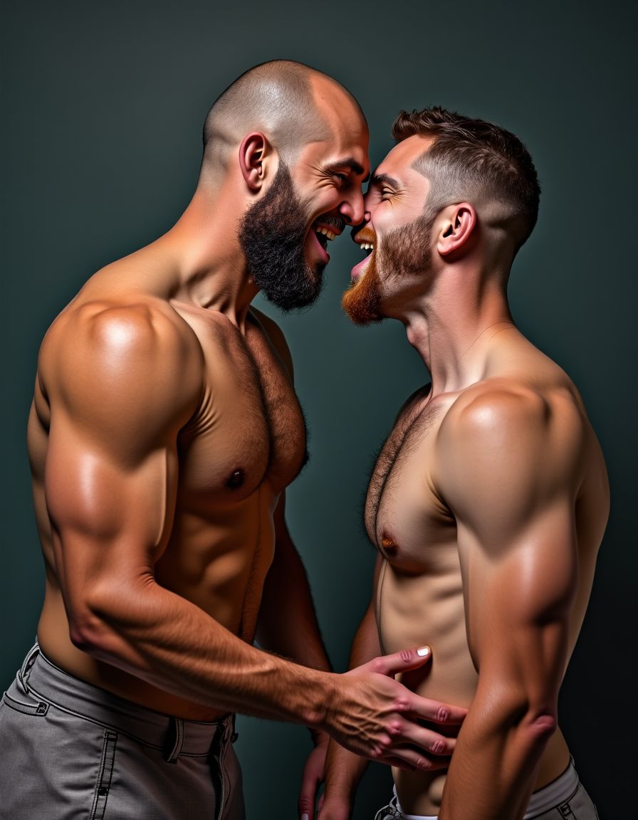 👨🏼‍🦱 hombre de 40 años de edad y polla enorme erecta, y 🧔🏽 hombre 35 años edad y polla erecta con huevos enormes 😘 👨🏼‍❤️‍💋‍👨🏽. Fondo 🌹🌷🪻🪷🪷🌼🌸🌺🌞. 👨🏼‍🦱 y 🧔🏽 son 🏋️🥇🏆, están enamorados 💖💞💗💕 y atracción sexual brutal 💘⚧️🏳️‍🌈. 👨🏼‍🦱 está de rodillas .con la boca abierta frente a , 🧔🏽 está de pie con su polla erecta y dentro de la boca de 👨🏼‍🦱. Es una mamada