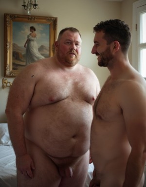 Hombre de 50 gordo se desnuda con otros