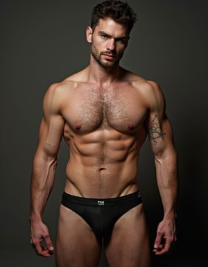 28 años 185 90kg calzoncillos de cuero sudor en el pecho