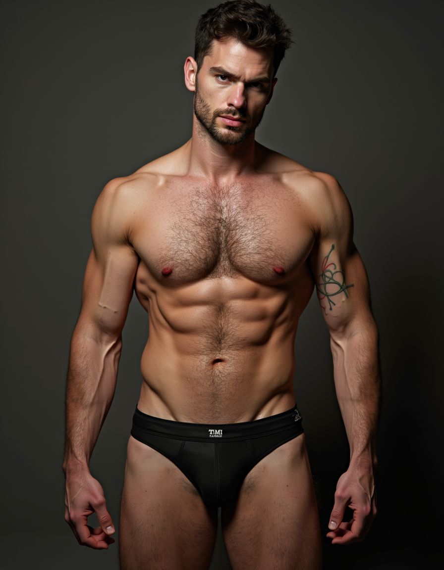 28 años 185 90kg calzoncillos de cuero sudor en el pecho