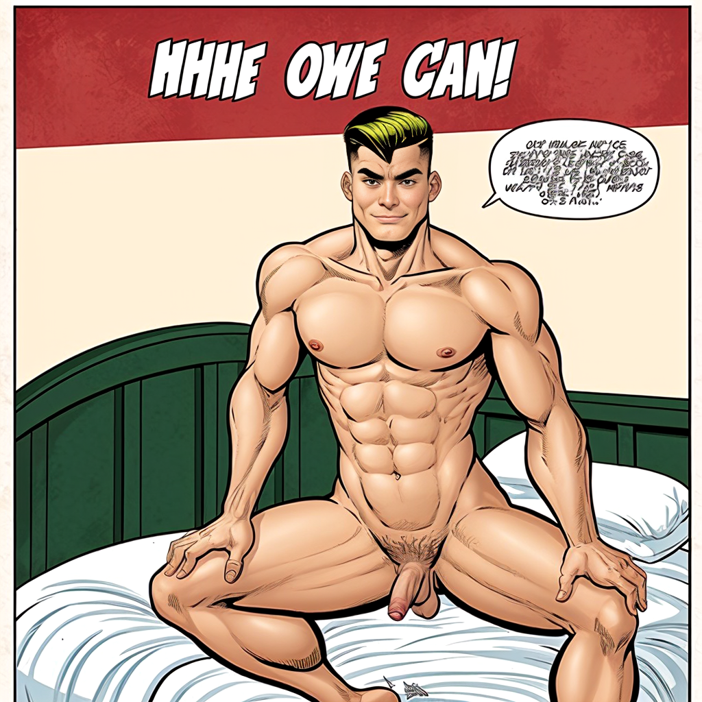 Military men naked fighting in the bed