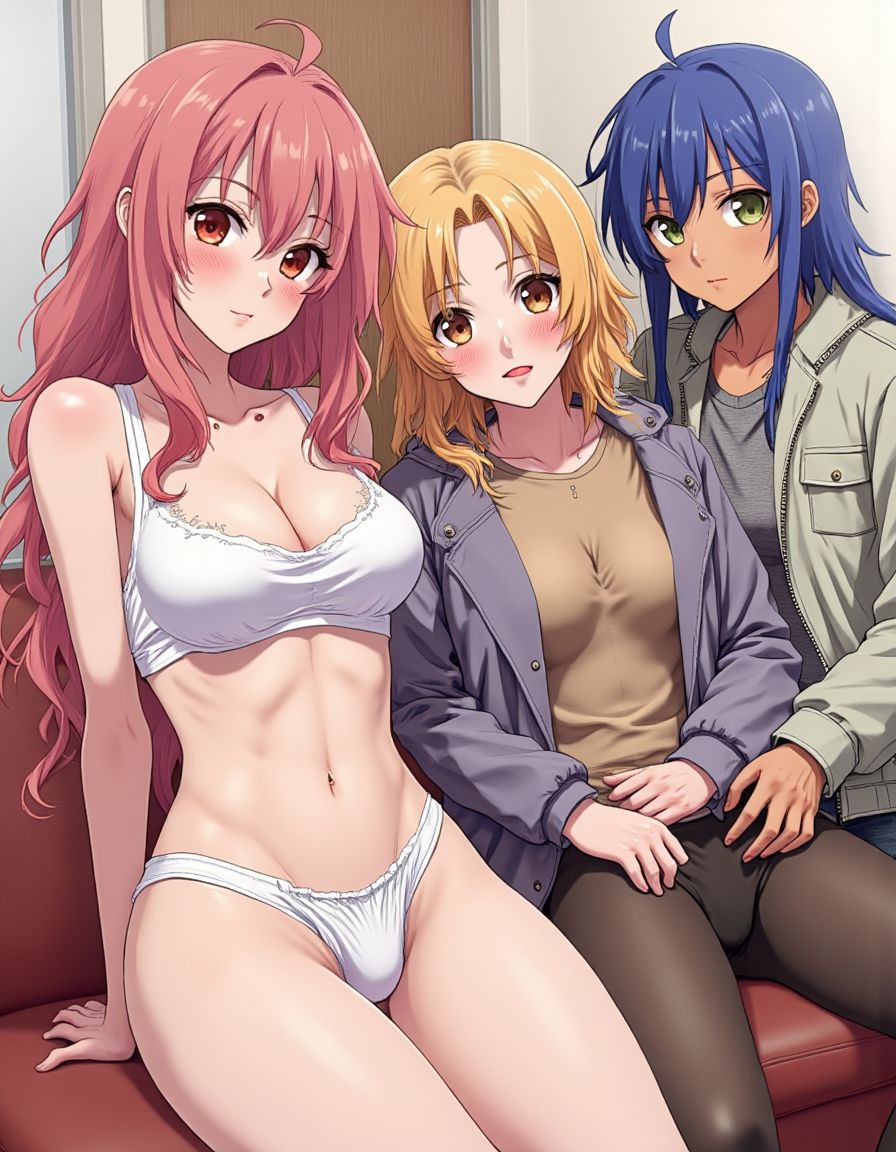 Three shemale fuck analy one guy