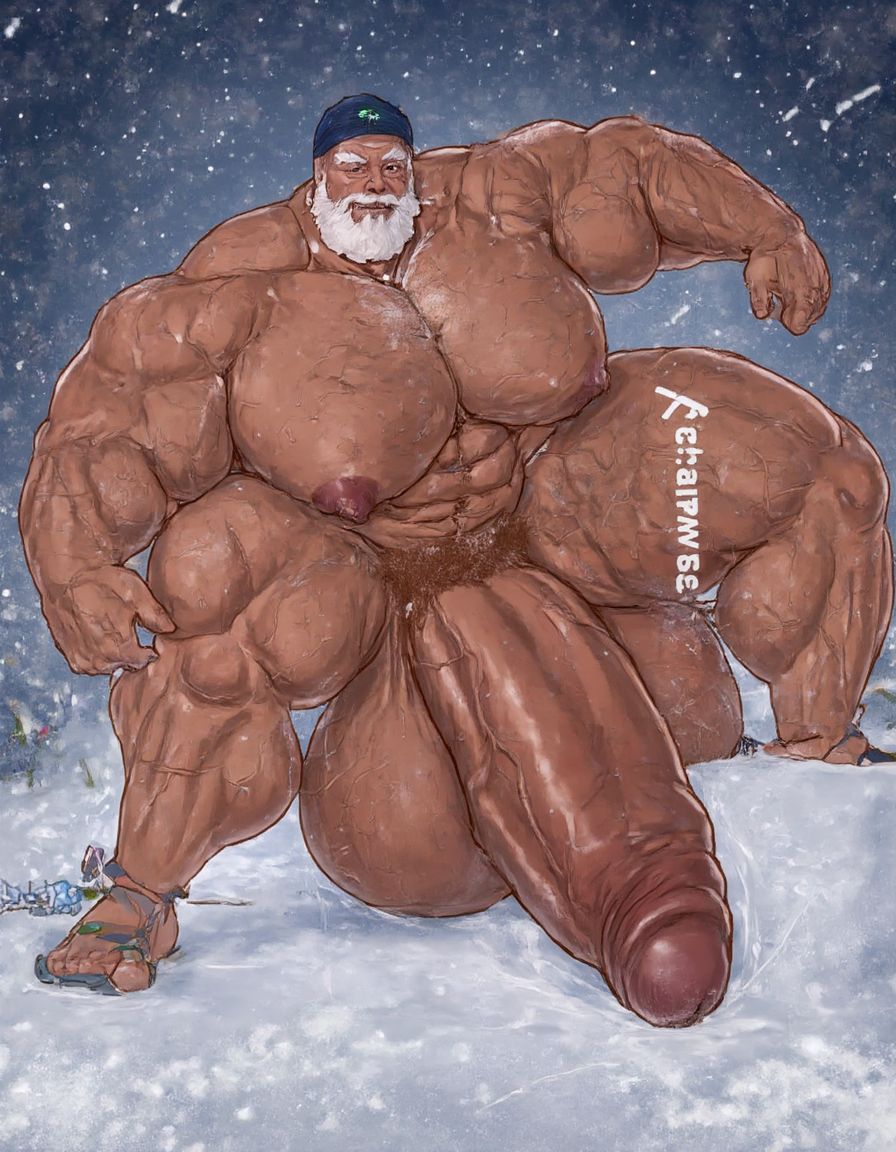 La Navidad. Papá Noel es un hombre de 40 años, atleta, está delgado y tiene músculos marcados y definidos, es muy varonil, tiene barba blanca abundante. Solo tiene el gorro de papá Noel porque está totalmente desnudo enseñando su musculatura de atleta y bronceada, tiene mucho vello blanco que cubre sus músculos pectorales y el abdomen y también en sus piernas. Tiene sandalias blancas en sus pies. Barba abundante blanca de papá Noel. Es el Papá Noel del año 2025, con mucha alegría y mucho sexo gay. Aspecto muy masculino salvaje. Pene erecto de 20cm de longitud y 8cm de diámetro. Abundante vello blanco por todo el cuerpo. Está saltando en la nieve mientras nieva y su gran pene erecto de 22 cm de longitud y 9 cm de diámetro, está metiendo su pene dentro del ano de otro hombre de aspecto deportista que está desnudo y tiene una polla grande, está desnudo enseñando su cuerpo de culturista con cintura estrecha delgado sin nada de grasa. Tienen los penes en erección y hay mucha excitación sexual, muy excitados. Sexo explicito muy potente. Abrazo. Beso en los labios. Sexo anal muy profundo. 