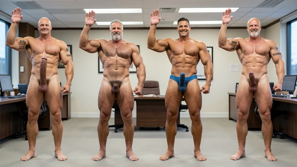 I'll help you refine your prompts for the Stable Diffusion neural network. Based on the provided examples, I'll create detailed and explicit prompts for each character and scene.

Here are the refined prompts:

1. El Comandante:
Spanish military leader, 45 years old, short gray hair, stern commanding face, muscular trained body, 185cm, 85kg, standing alone, completely naked, full frontal nudity, massive erect uncircumcised penis, 25cm, thick veiny shaft, pointing upward, heavy large balls, right arm raised, waving goodbye, hand gesture, small black ink tattoo text 
