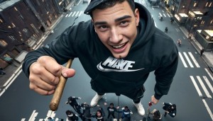 Giant thug over tiny people #macrophilia