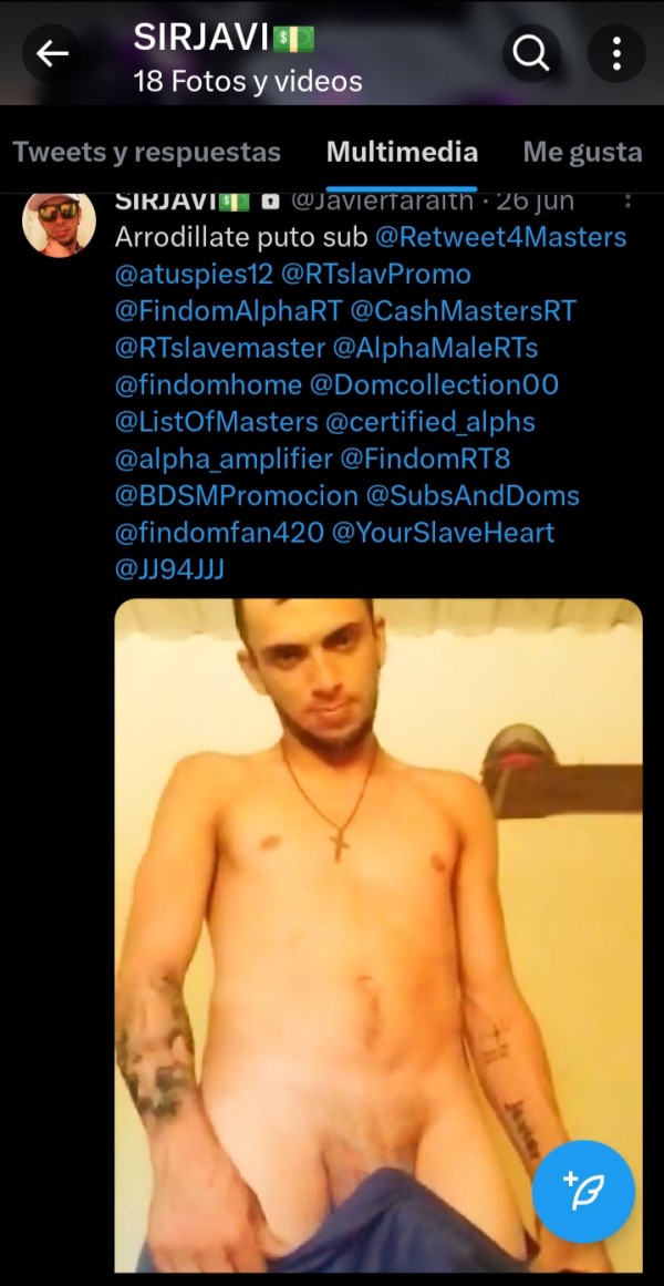 Xtudr - CERDOS con TWITTER Llegó su macho dominantende le dejo link de mi Twitter https://twitter.com/Javierfaraith?t=Yr4BQz9O77HXodhFvOjvPQ&s=09

Para que vayan. Seguirme,RT, y compartir y recibiras una sorpresa 🍆 en tu DM 